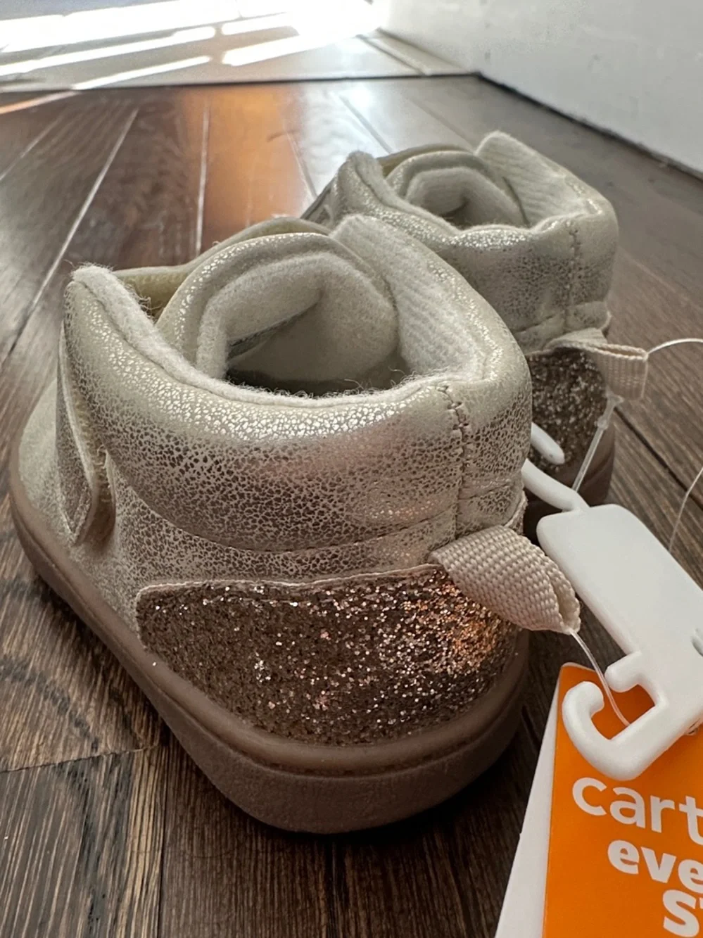 Carter's Girls' Metallic Cream High-Top Sneakers/boot